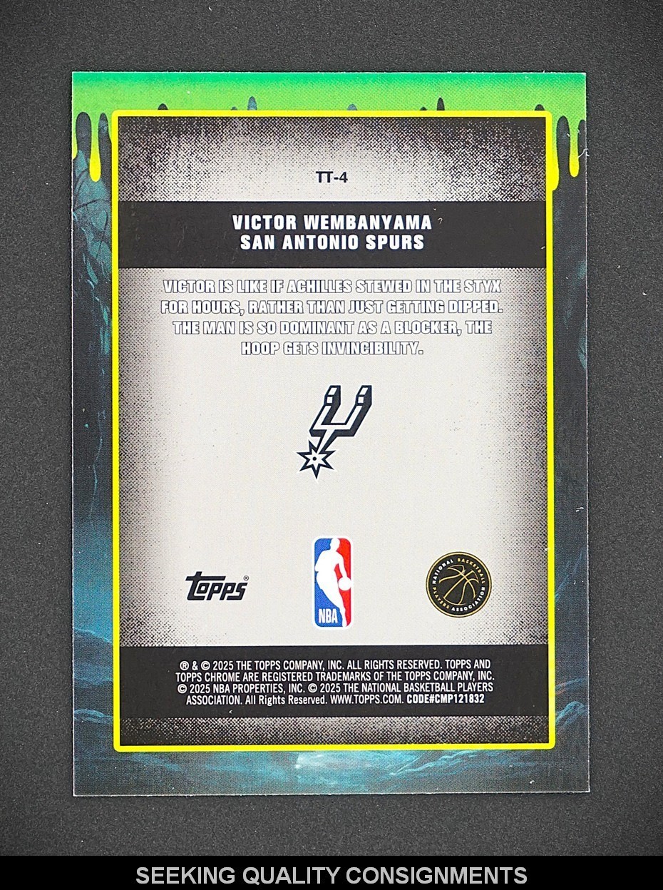 2025-26 Topps Chrome Victor Wembanyama #TT-4 Aqua Refractor Tall Tales /199