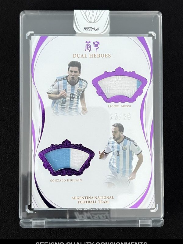 2022 Fansmall Lionel Messi/Gonzalo Higuain #DP-MH Dual Heroes Patch Purple /36
