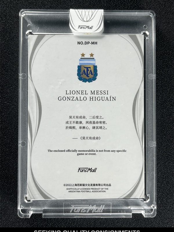 2022 Fansmall Lionel Messi/Gonzalo Higuain #DP-MH Dual Heroes Patch Purple /36