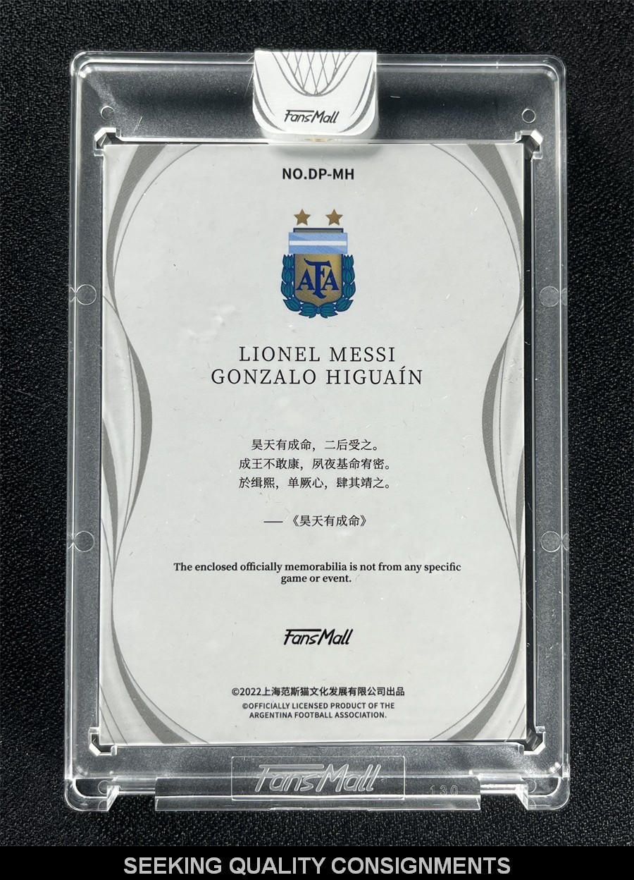 2022 Fansmall Lionel Messi/Gonzalo Higuain #DP-MH Dual Heroes Patch Purple /36