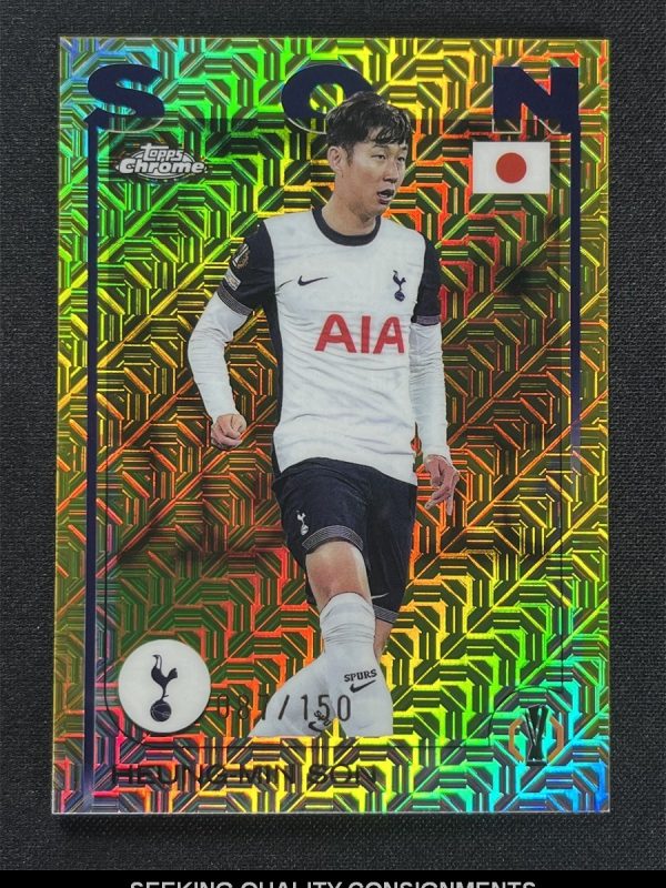 2024-25 Topps Chrome UEFA Heung-Min Son #68 Yellow Mojo Refractor Hotspur /150