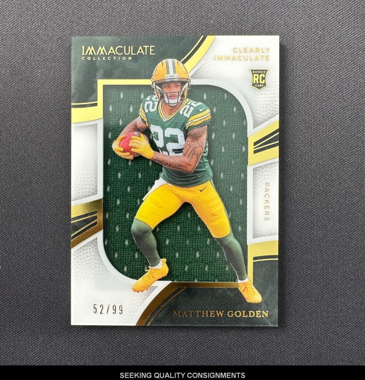 2025 Clearly Immaculate Patch Matthew Golden Jumbo Patch #/99 Packers