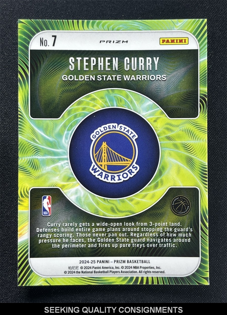 2024-25 Panini Prizm Fast Break Fractal Stephen Curry #7 Disco Prizm Warriors