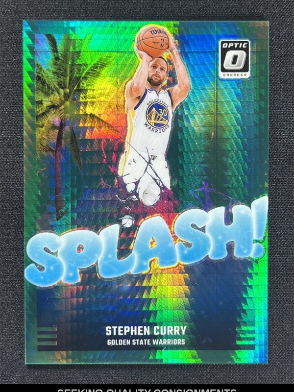 2024-25 Panini Donruss Optic Stephen Curry #2 Green Hyper Prizm Splash! /249