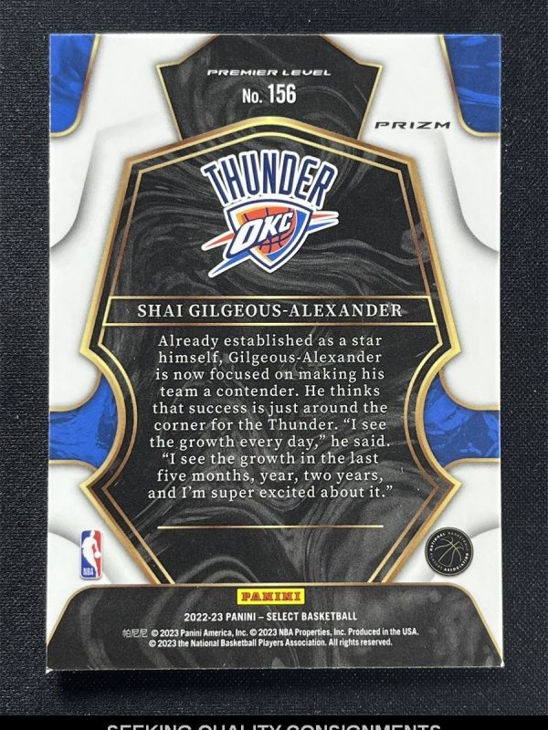 2022-23 Select Shai Gilgeous-Alexander #156 Premier Level Elephant Wave Case Hit