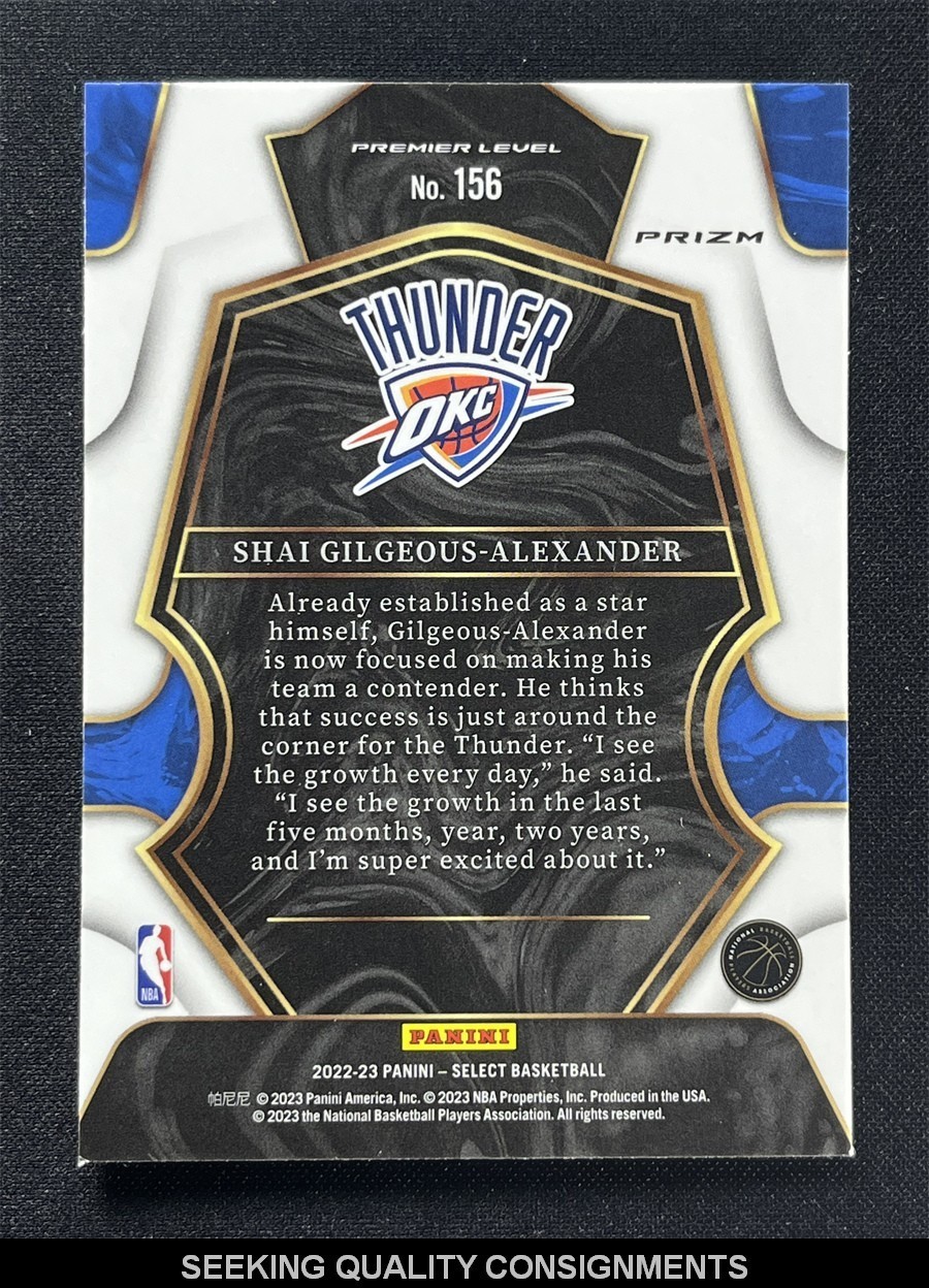 2022-23 Select Shai Gilgeous-Alexander #156 Premier Level Elephant Wave Case Hit