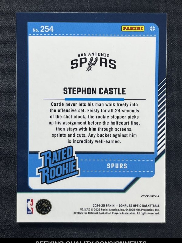 2024-25 Panini Donruss Optic Stephon Castle #254 Pink Hyper Rated Rookie RC