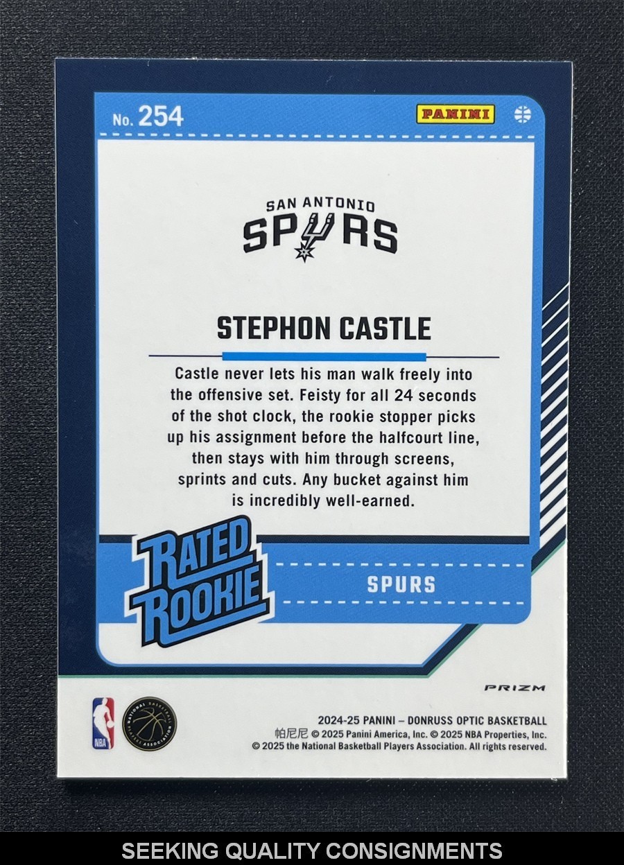 2024-25 Panini Donruss Optic Stephon Castle #254 Pink Hyper Rated Rookie RC