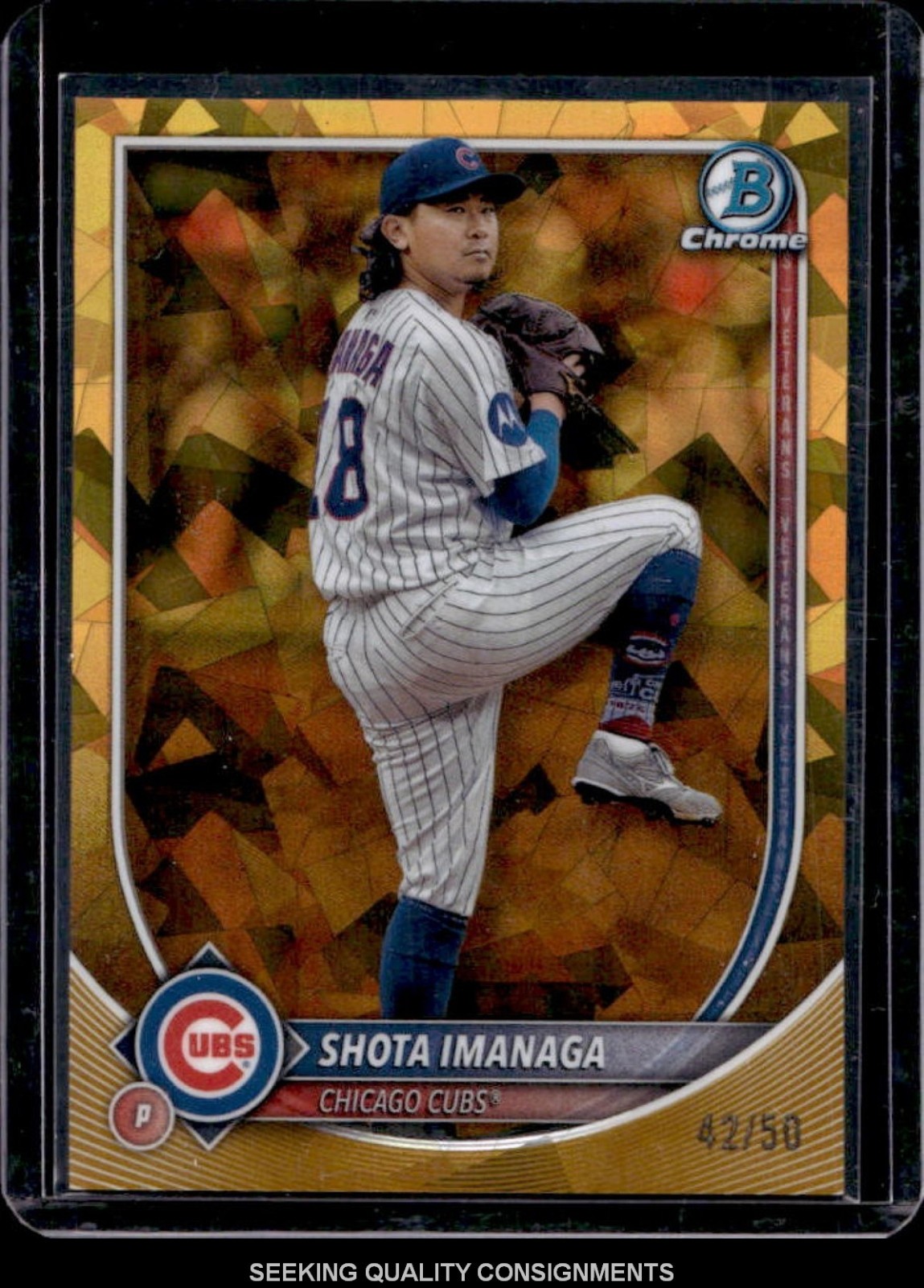 2025 Bowman Chrome Sapphire Shota Imanaga Gold Refractor #/50 Cubs