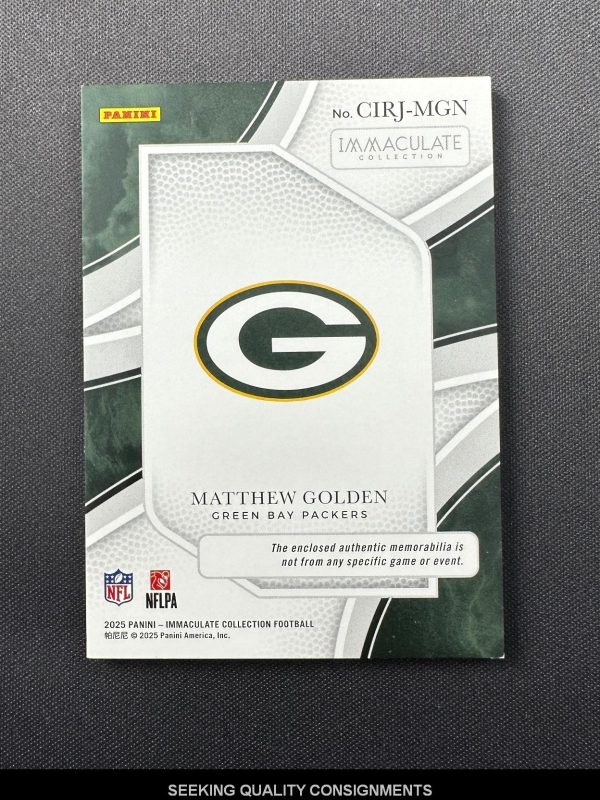 2025 Clearly Immaculate Patch Matthew Golden Jumbo Patch #/99 Packers