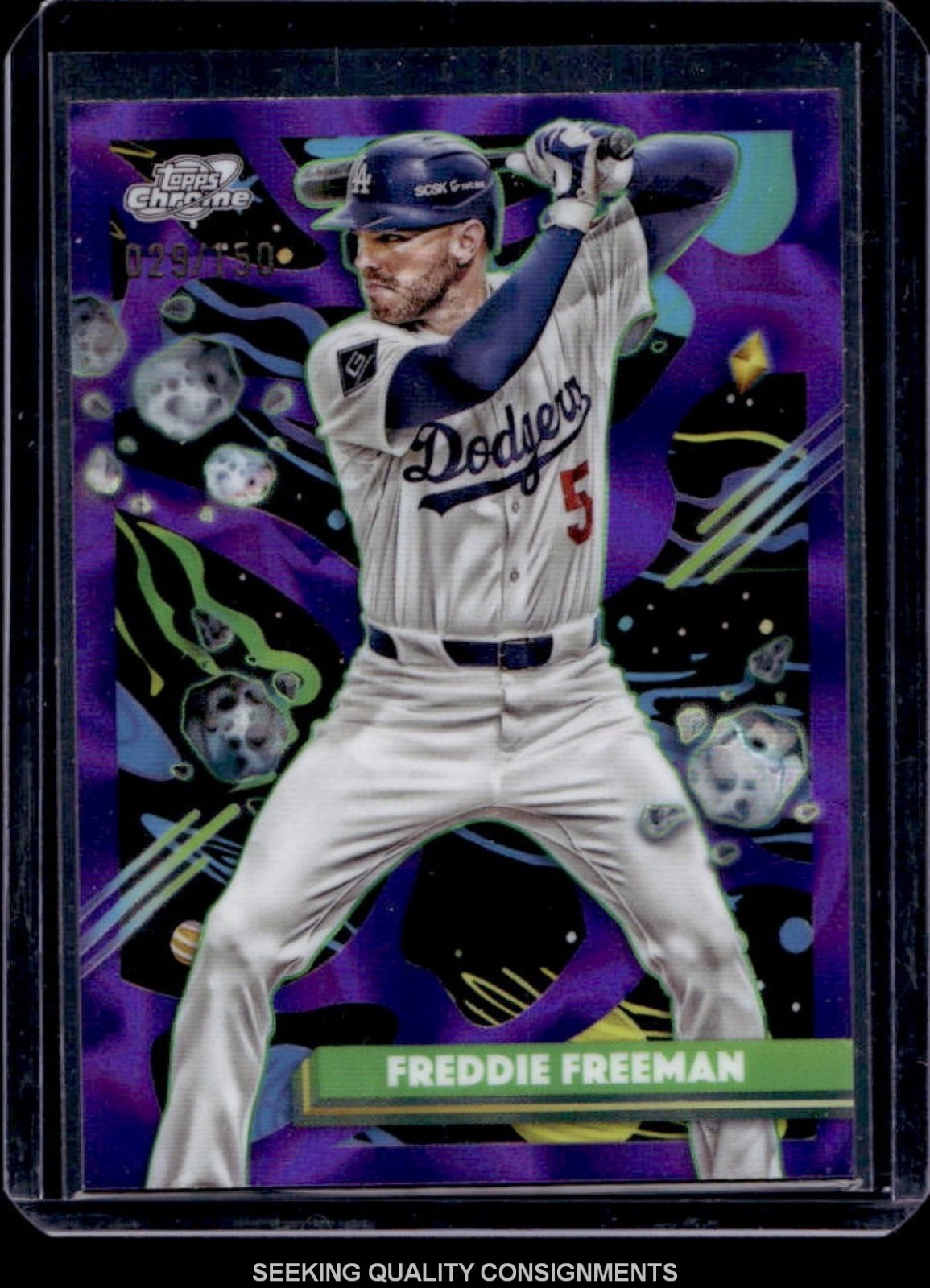 2025 Topps Cosmic Chrome Freddie Freeman Purple Nebula Refractor #/150 Dodgers