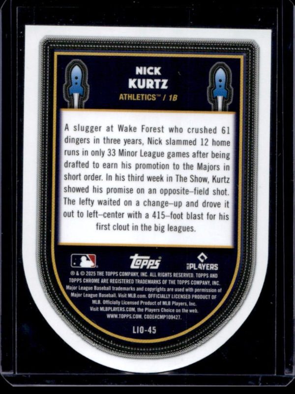 2025 Topps Cosmic Chrome Nick Kurtz Launched Into Orbit RC #LIO-45 Athletics